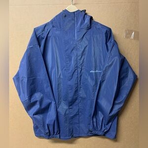 Vintage Eddie Bauer Women’s Navy Blue Waterproof Hooded Raincoat - Women’s Large